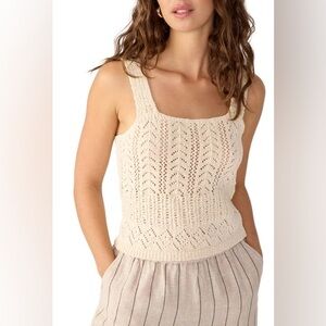 SANCTUARY COTTON OPEN STITCH KNIT TANK